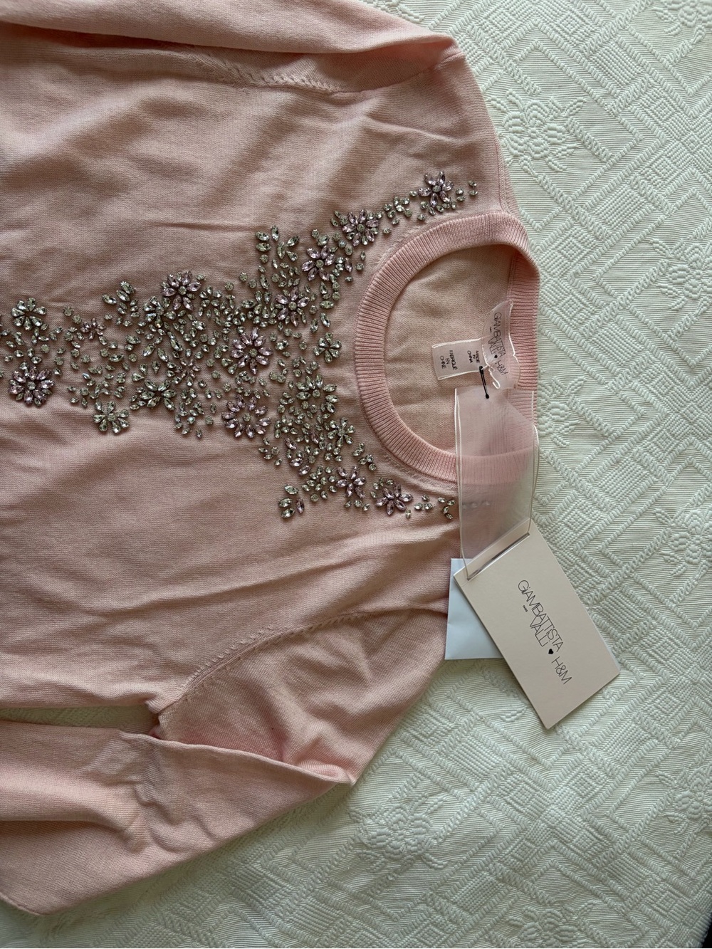 Giambattista Valli x H&M rhinestone Pink Embellished Crewneck Sweater